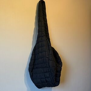 Do everything in love Black Quilted Crossbody Sling Bag